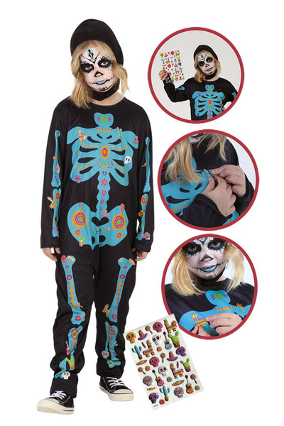 Rubies Costum de carnaval cu autocolante - Schelet infricosator