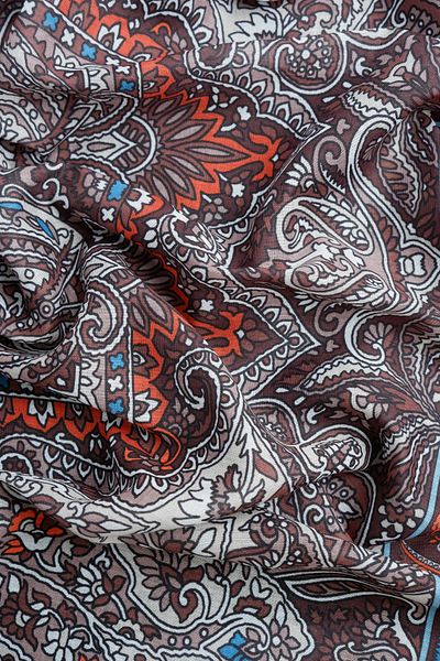 Sekine İpek Retro Etnic Pattern Shawl Black Burgundy