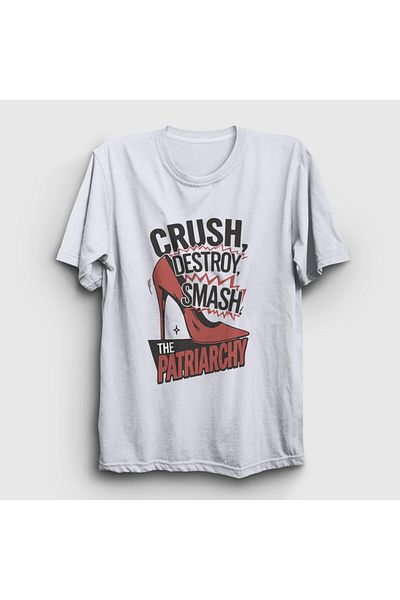 Presmono Unisex Λευκό T-Shirt 520603 Σειρά με tt Patriarchy Innovation