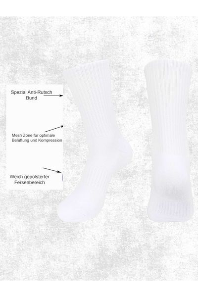 Sirius Sportswear Pro Performance Volleyball Socks - White Without Heel Mid Conch S-501 for Women and Girls