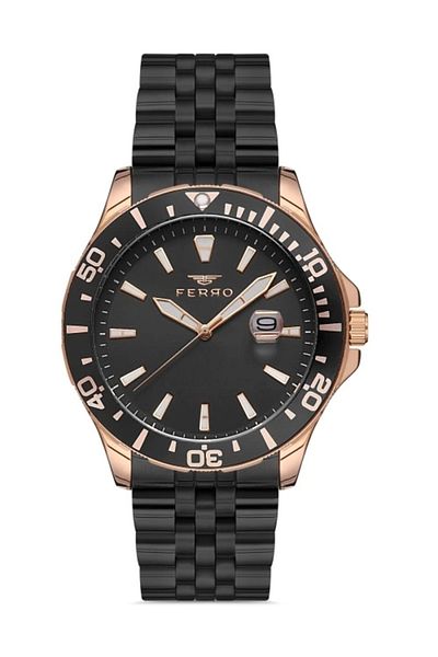 FERRO Black Steel Cord Men's Wrist Watch F11922A-R F11922A-R