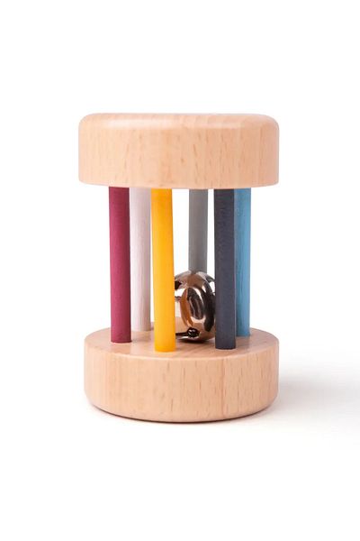 BIGJIGS Toys Wooden cylinder with rattles