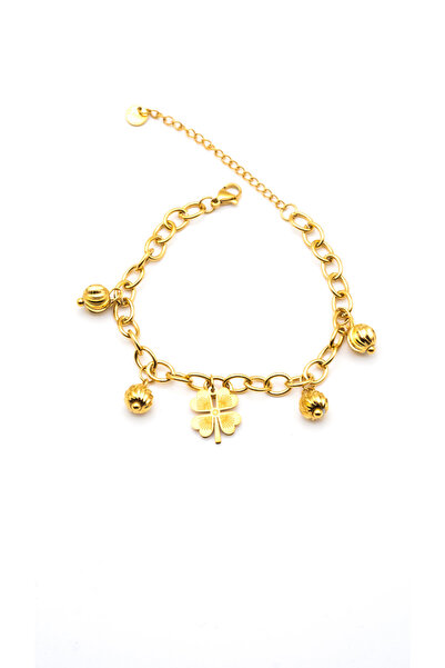 ArdenNova Çelik Sedef Yonca Altın Bileklik