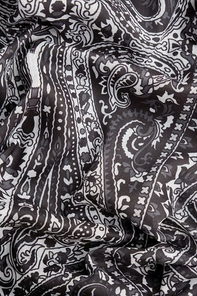 Sekine İpek Retro Ethnic Pattern Shawl Black