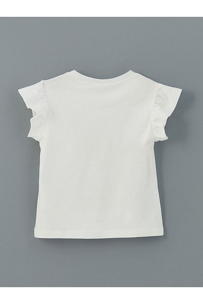 LC Waikiki Tricou pentru fetiță cu gât cu flori