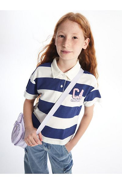 LC Waikiki Tricou pentru fetiță cu guler polo cu mânecă scurtă