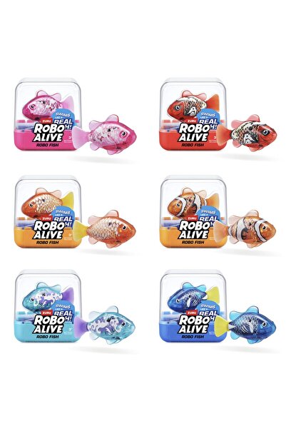 TOYFEST 6 ADET Derine Dalan Suda Renk Değiştiren Yüzen Pilli Robo Alive Balık...