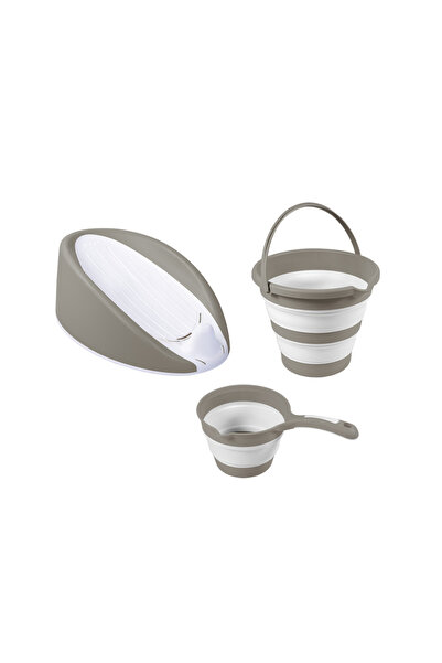 Dolu DOLU NUVE ÜÇLÜ BEBEK BANYO SETİ- GRİ