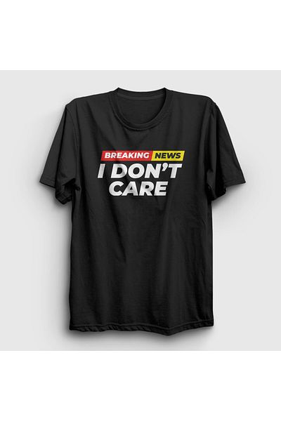 Presmono Μπλουζάκι Unisex Black Breaking News «Don't Care». 520380 ττ