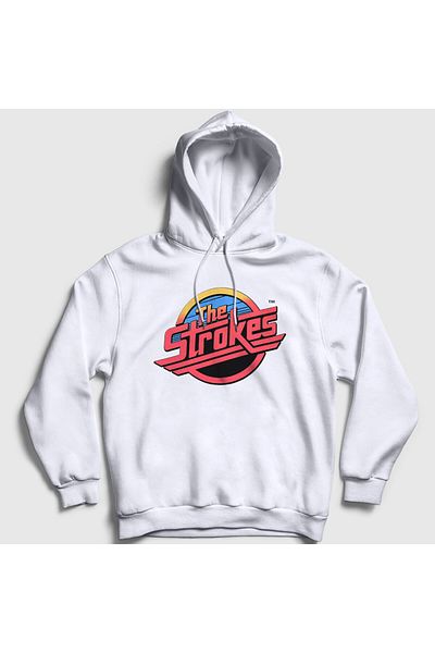 Presmono Unisex Λευκό Vintage λογότυπο The Strokes Hooded Sequin Jacket 525423 ττ