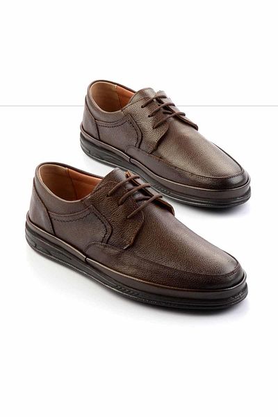 Bambi Brown Leather Men's Casual Shoes E 01440061603
