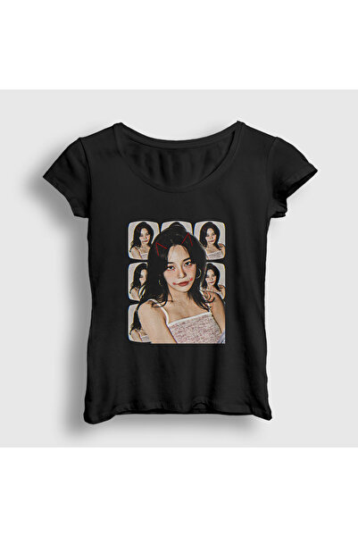 Presmono Ženska crna T-shirt Kim Sejeong poster stil 524348tt