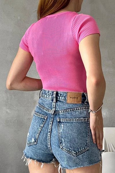 vuvutasarım Νέα σεζόν U Neck Knitwear Γυναικεία μπλούζα με κοντό μανίκι 0303