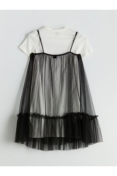 LC Waikiki Teen Girls T-Shirt and Tulle Dress