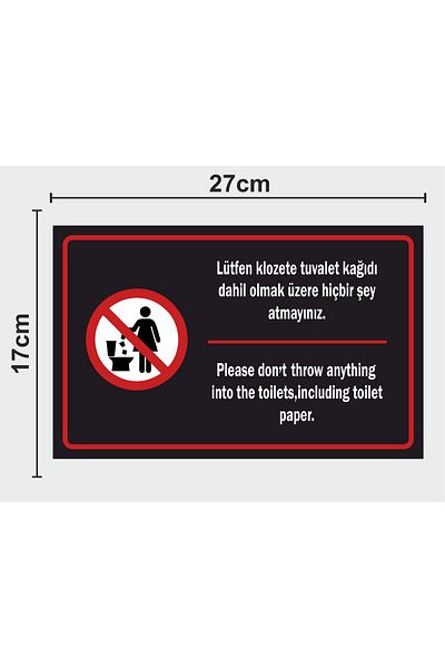 zafrakreklam Please Do Not Use Toilet Toilet Paper Sign Board 27X17 cm Polycarbonate