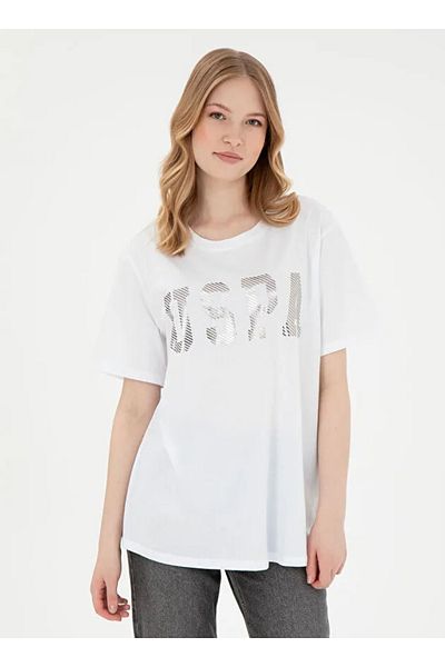 U.S. Polo Assn. Tricou pentru femei polo assn cu decolteu confortabil