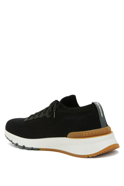 Brunello Cucinelli Siyah Logo Detaylı Erkek Sneaker