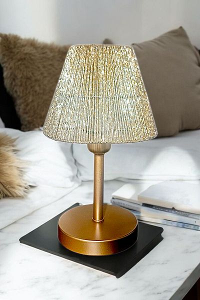 Bubihome Gold Lampshade - Gold Metal Body, Gold Metallic Head (Electric)