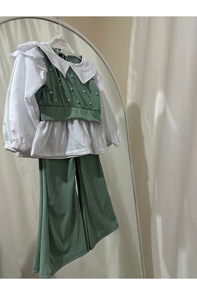 MODA Girl's Pearl Detail Double Suit