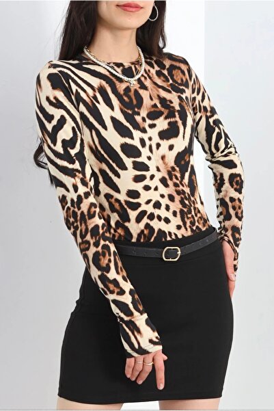 BELENDİR جسم فيسكوز بطبعة جلد الفهد - إصبع، موديل 50047.1857