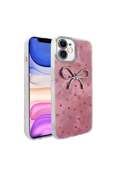 HTstore حافظة متوافقة مع هاتف iPhone 11 مع غطاء سيليكون Zore Ponti لحماية الكاميرا