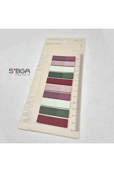 sibga tasarım Transparent Colored Post-It Note Paper - 200 Sheets Bookmark Sticker