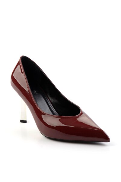 Bambi Bordo Kadın Klasik Topuklu Ayakkabı K01188051108