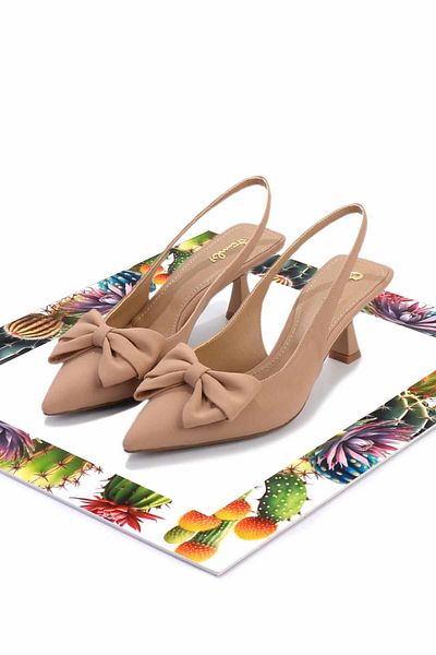 Bambi Klassische Damenschuhe mit Absatz aus nacktem Stoff K 01231363204