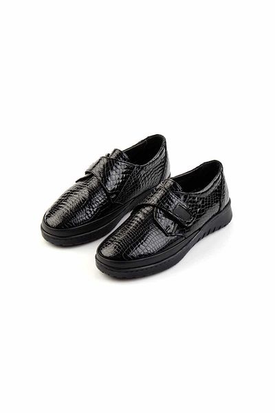 Bambi Black Black Leather Women's Casual Shoes K01331750403