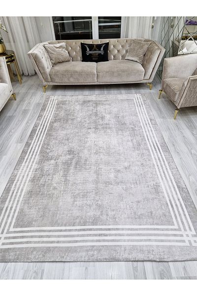 ALLGELSİN Carpet Protection Cover Elastic Carpet Cover Washable Carpet Cover Modern Striped Cover Spongeless Cover