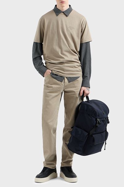 Armani Exchange Μπλουζάκι από 100% βαμβάκι με κανονική εφαρμογή με λαιμόκοψη