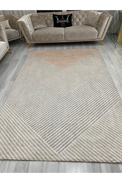 ALLGELSİN Halı Koruma Kılıfı Lastikli Halı Örtüsü  Yıkanabilir Halı Kılıfı Modern Çizgili Örtü Süngersiz örtü