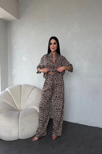 kamacibutik Shirt Collar Shirt-Pants Double Set