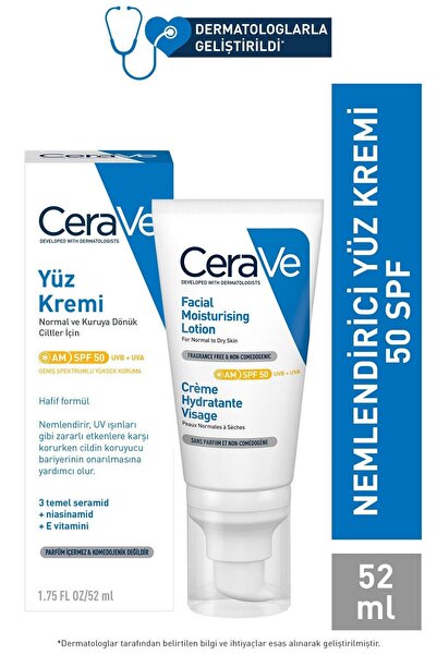 CeraVe Güneş Korumalı Nemlendirici Yüz Kremi Spf 50+ 52ml