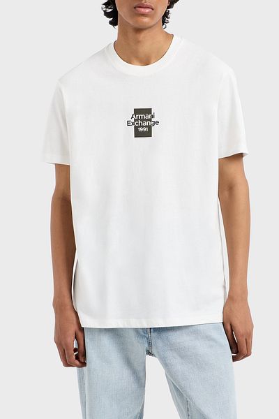 Armani Exchange Armani Exchage 100% βαμβακερό κανονικό μπλουζάκι με λογότυπο Ανδρικό T SHIRT XM 000767   AF12308 U0009