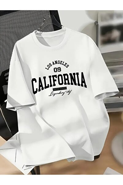 JoneBase تي شيرت كاليفورنيا كبير الحجم للجنسين 100% مادو