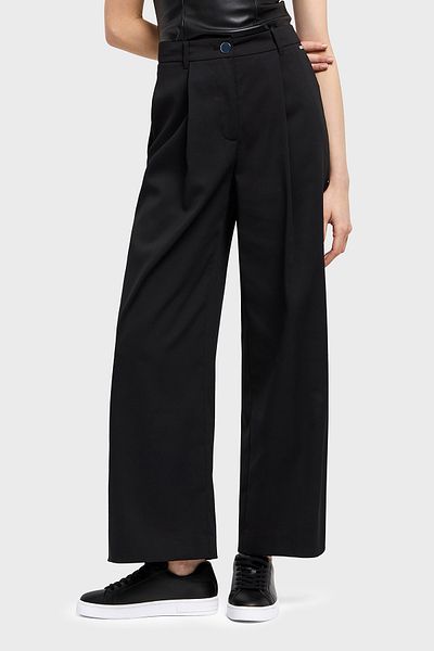 Armani Exchange Wide Leg Regular Waist Loose Wide Leg Classic Trousers Pants Xw 000437   Af12749 Uc001
