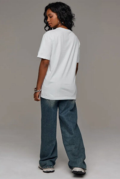 Cockatoo Ecru 100% Cotton Premium Oversize/Wide Fit Crew Neck Knitted T-Shirt Gnd01