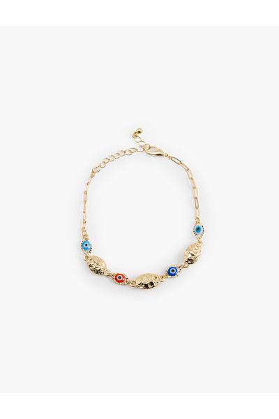 Koton Multicolored Pearl Bead Detailed Chain Bracelet