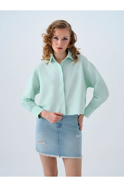 Loft Regular Long Crop Women's Shirt U.Sleeve