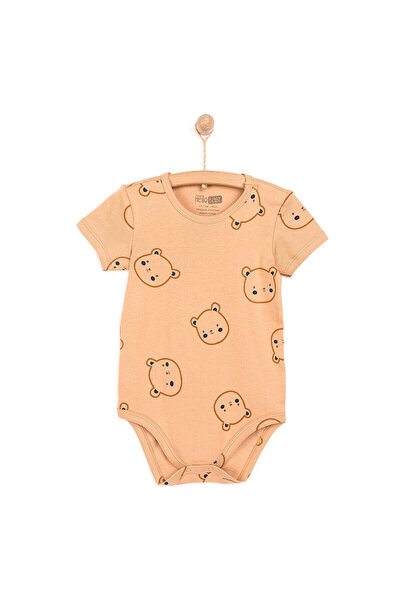 ebebek Hello Baby Hellobaby Erkek Bebek Body Kısa Kol Kahverengi 3 Ay