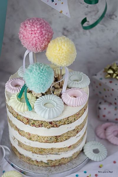 AFRALYAHOME Birthday Cake Decoration Set Pinterest Style Cupcake Cake and Dessert Ornaments Cake Toothpick 3-Pompom