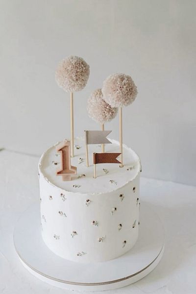 AFRALYAHOME Birthday Cake Decoration Set Pinterest Style Cupcake Cake and Dessert Ornaments Cake Toothpick 3-Pompom