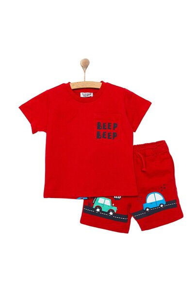 ebebek Hello Baby HelloBaby Cars&Roads Yol Baskılı Erkek Tshirt-Şort Erkek Bebek