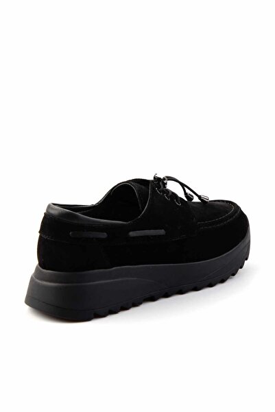 Bambi Siyah Süet Hakiki Deri Kadın Loafer Ayakkabı K01809047002