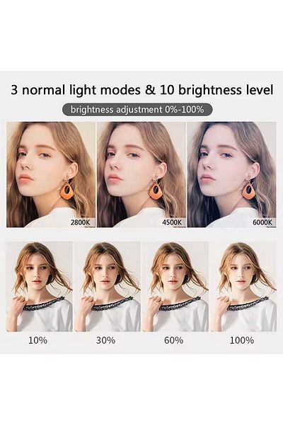 Fomscvka B-33cm 12 inch LED Ring light Photography Lighting Phone Ringlight With Tripod Stand USB Round Fill