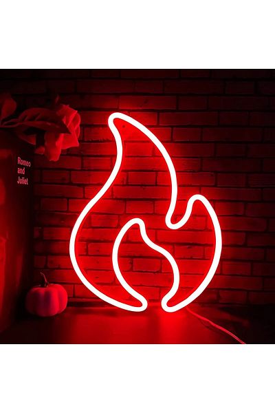 COOYA Led Light Flame Neon Sign,for Wall Decor,USB Powered,for Kids Room, Party, Bar, Birthday Decoration