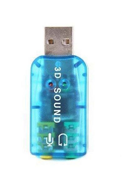 Generic محول بطاقة صوت خارجية 5.1 USB 3D Audio أزرق