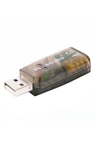 Generic محول بطاقة صوت خارجية 5.1 USB 3D Audio أسود