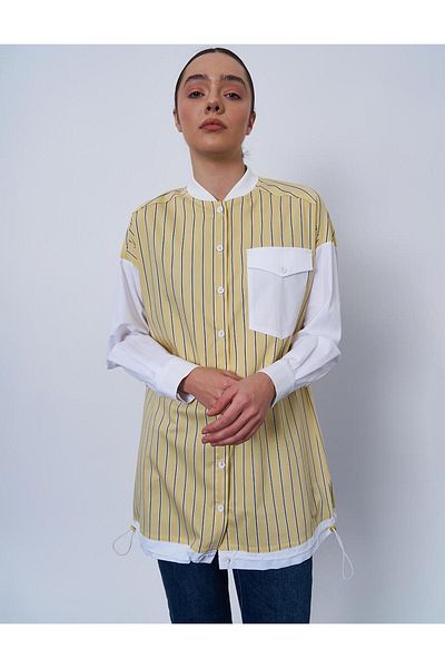 KYR Single Pocket Yellow Poplin Tunic
